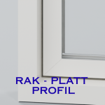 Platt modern profil — rak, minimalistisk innerkant mot glaset
