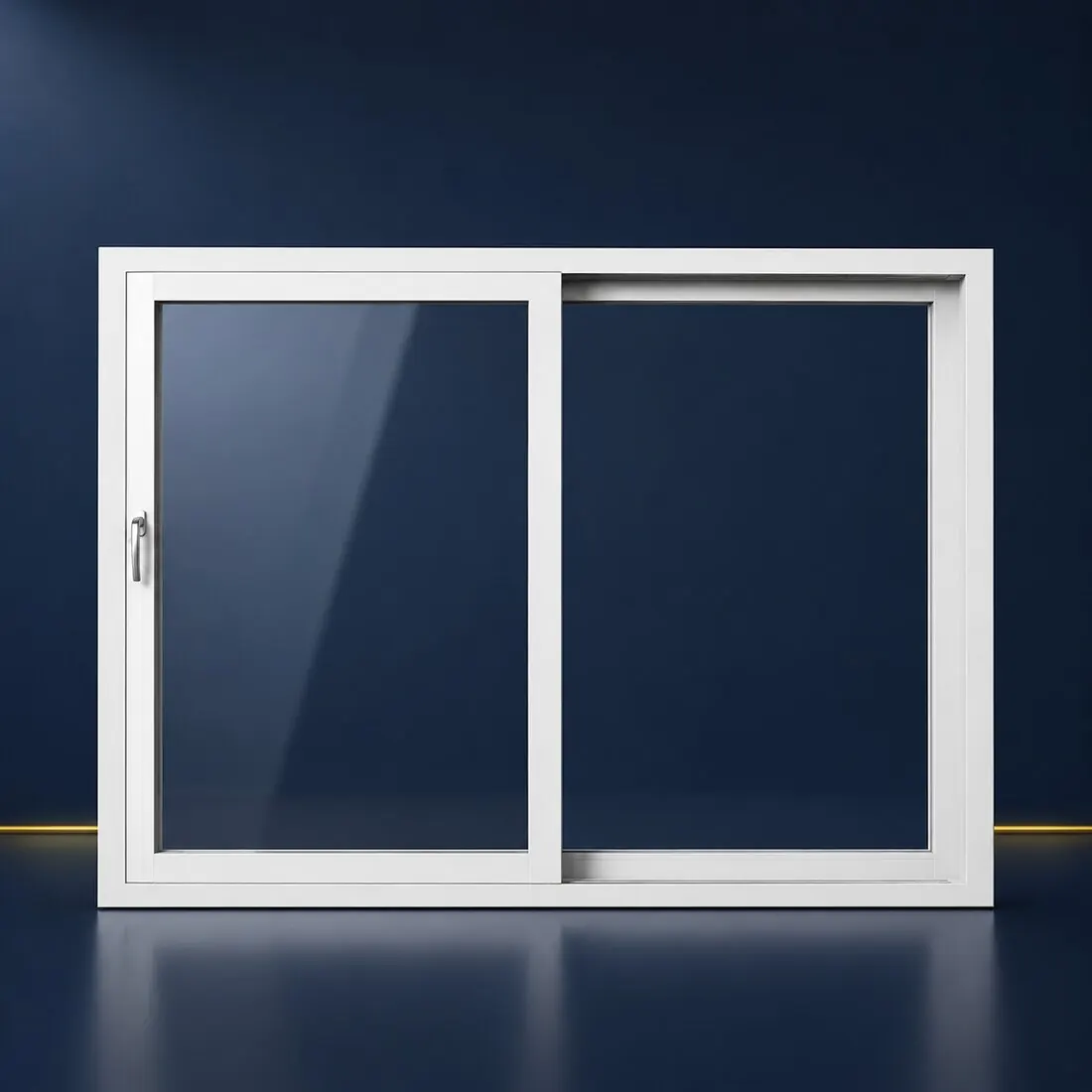 Skjutparti i aluminium från Kronfönster, stängt läge