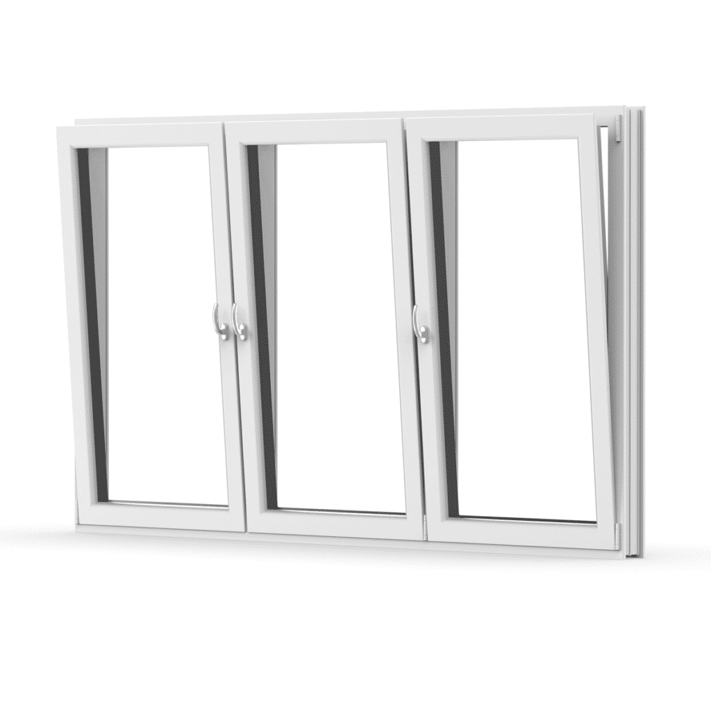 aluminiumfönster treluft 3-luftsfönster 3 glas helaluminium sidohängt öppning