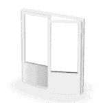 Aluminium utåtöppnad parfönsterdörr pardörr i helaluminium 3 glas treglas bröstad