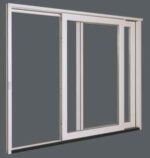 Skjutparti pvc 3 glas- skjutdörr 2-delad - 1 skjutbar sektion