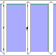 Vikdörrar vikpartier pvc 3 glas, 4-dörrar utåtgående