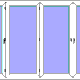 Vikdörrar vikpartier pvc 3 glas, 4-dörrar utåtgående
