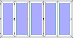 Vikdörr 3 glas pvc vikparti 5 dörrar