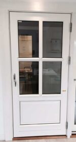 Altandörr fönsterdörr terassdörr bröstad trä 3 glas