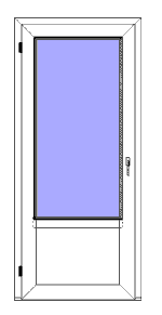 Utåtgående fönsterdörr med bröstning pvc 2 glas