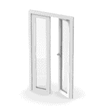 Pardörr pvc inåtgående helglasad parfönsterdörr komposit 2 glas personsäkerhetsglas