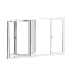 Vikpartier vikdörrar i aluminium 3 glas 4 dörrar utåtöppnat gångdörr öppning gångdörr