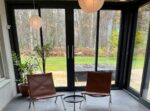 Skjutdörr skjutparti 3 glas aluminium för fasad och uterum isolerat