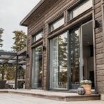 skjutdörrar skjutpartier fasadpartier i aluminium fullt vinterisolerade 3 glas