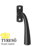Fönsterhandtag Tyresö svart matt till träfönster