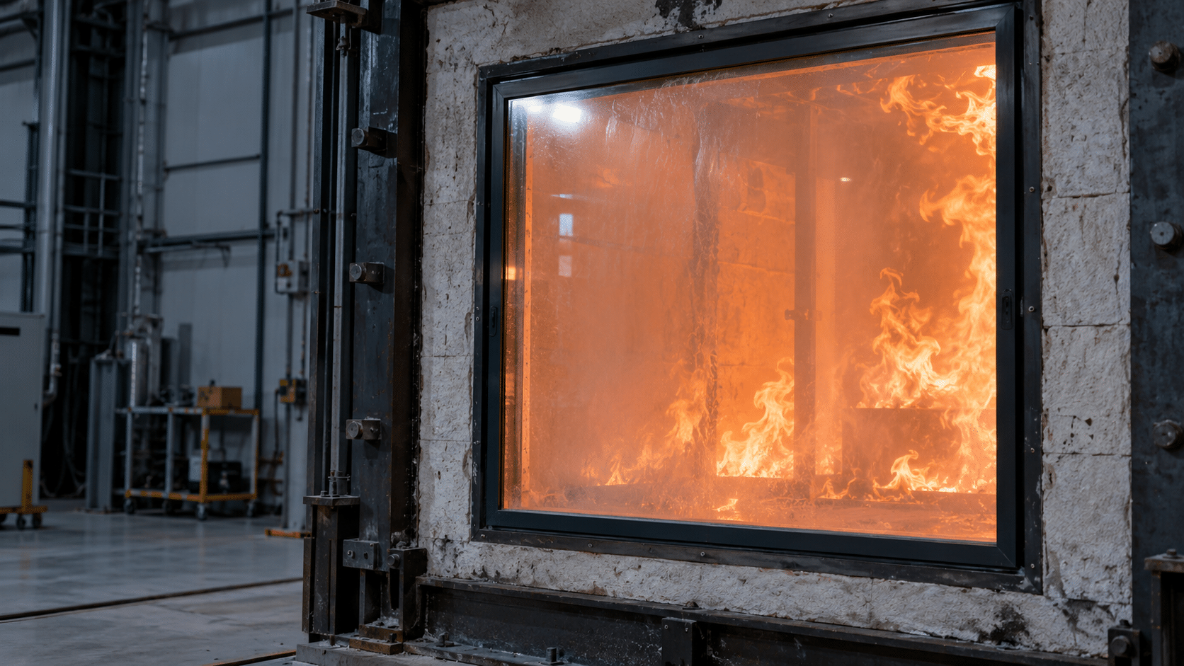 Brandglas i ett fönster med expanderande skikt mot värme